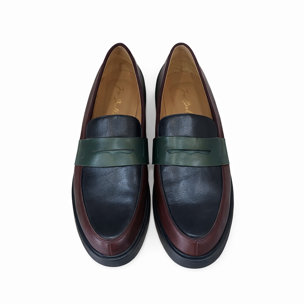 material:cuir|color:vert & bordeaux & bleu
