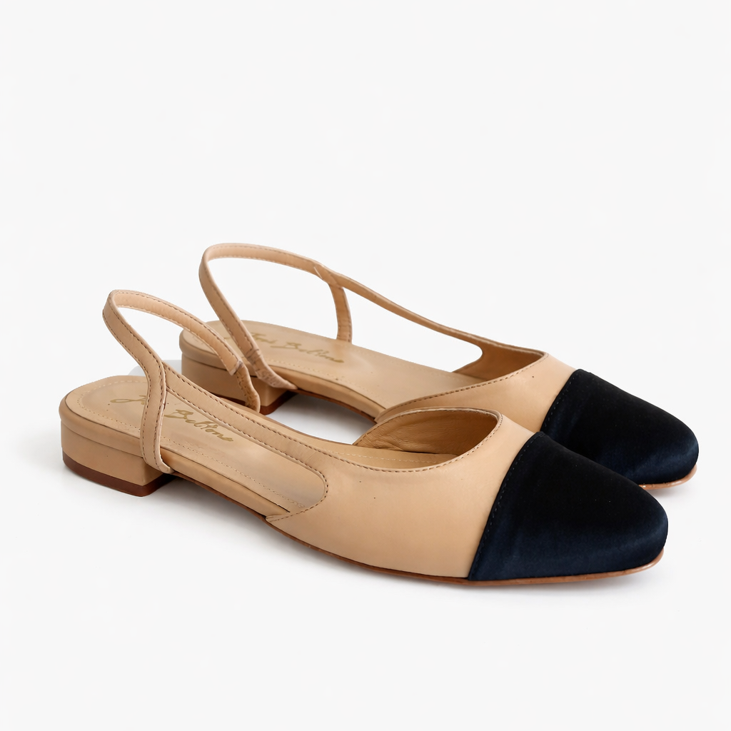 material:cuir bout satin|color:beige & noir