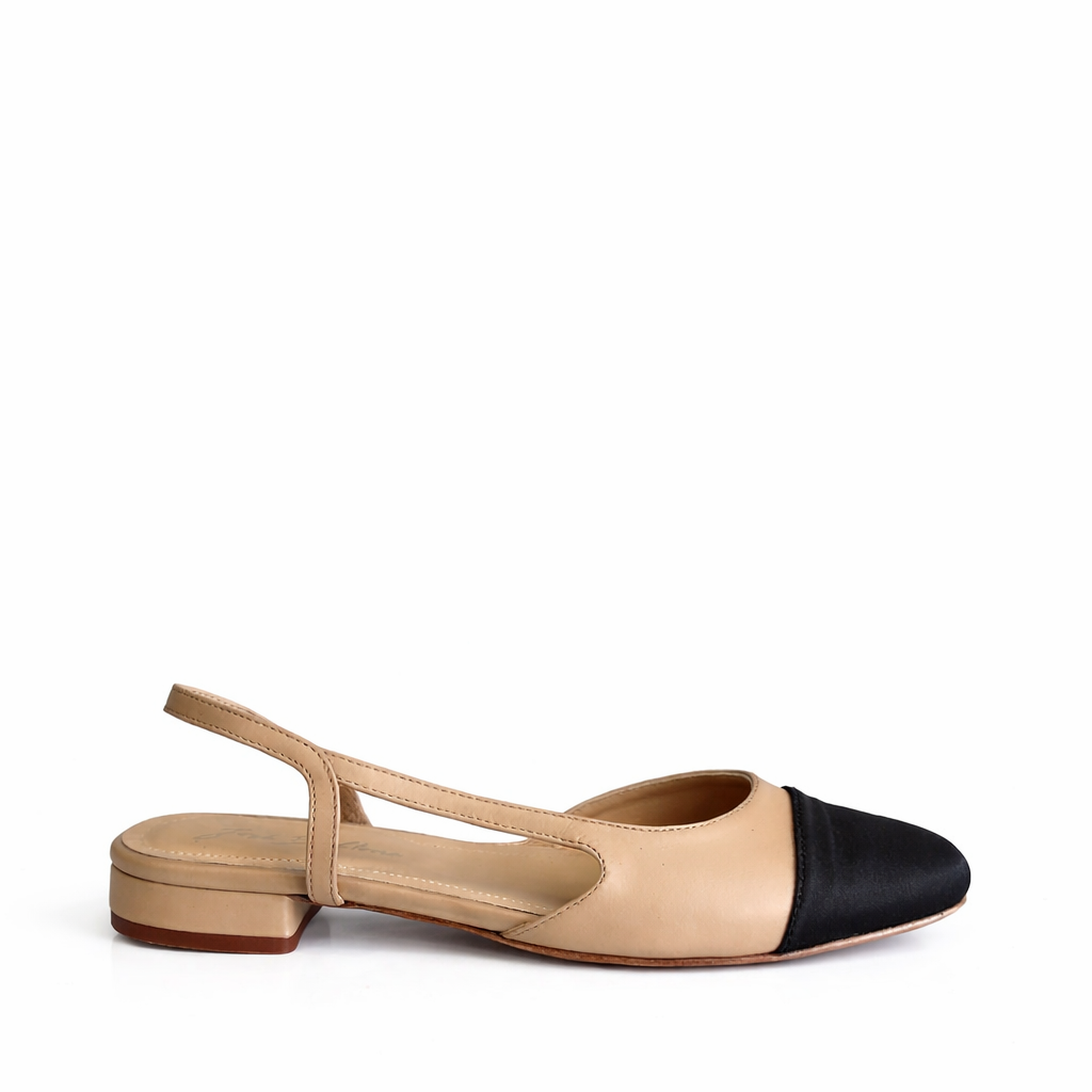 material:cuir bout satin|color:beige & noir